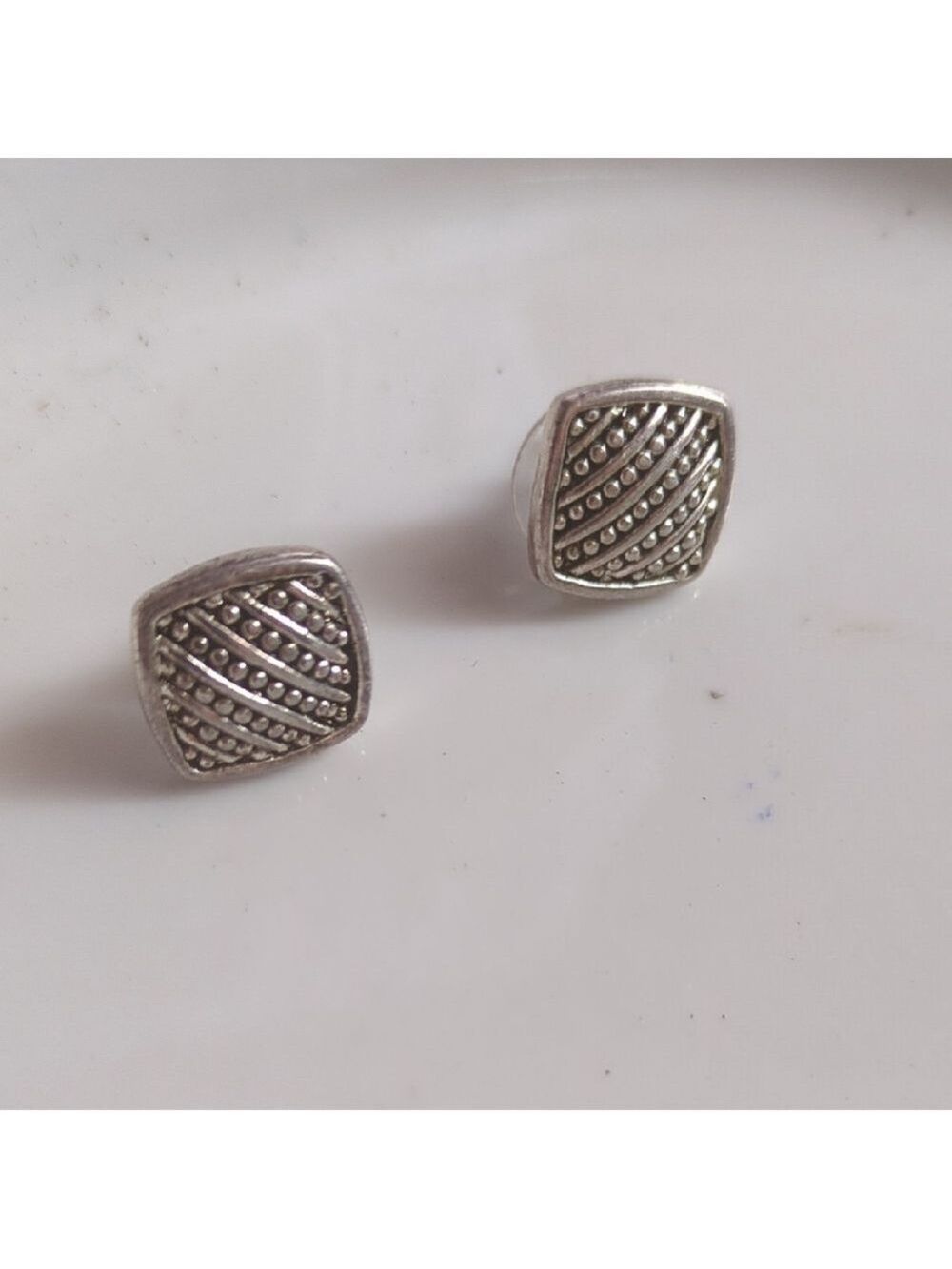 Napier Silver Tone Stud Earrings